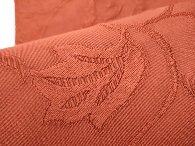  平和屋着物 爪掻き本綴れ 八寸名古屋帯 葡萄蔦の葉文 錆色 正絹 hy 名古屋帯 帯