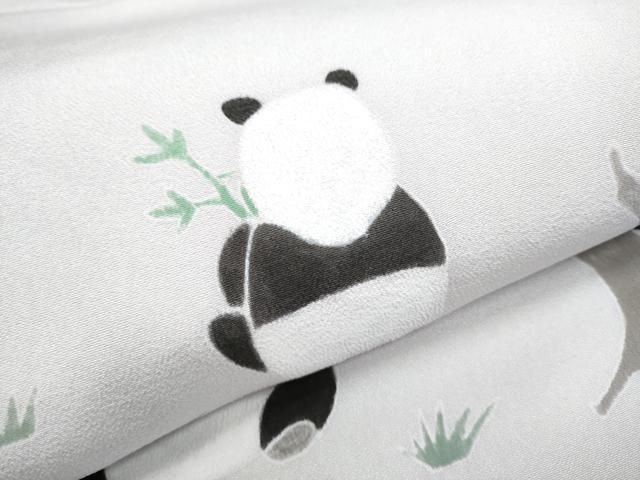  平和屋着物 九寸名古屋帯 手描き 笹 パンダ 正絹 hy 名古屋帯 帯