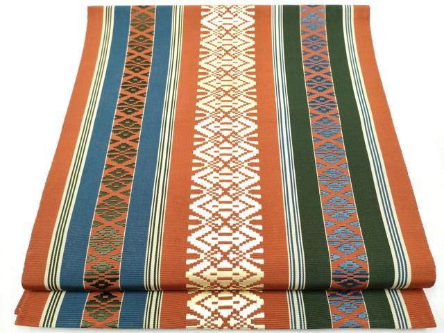 平和屋着物●本場筑前博多織 八寸名古屋帯 伝統工芸士斉藤二一郎 献上 正絹 hy