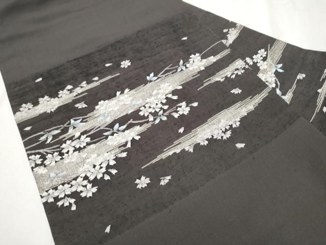 平和屋着物●九寸名古屋帯 すくい織 舞桜文 正絹 hy