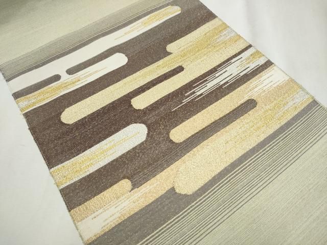 平和屋着物●爪掻き本綴れ 八寸名古屋帯 エ霞文 金銀糸 正絹 hy