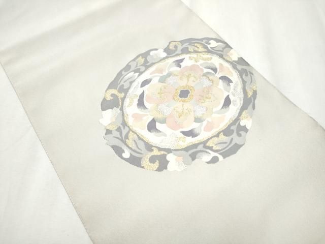 平和屋着物 名門 浅田綴 八寸名古屋帯 唐花丸紋 金銀糸 書付き 正絹 hy