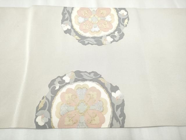  平和屋着物 名門 浅田綴 八寸名古屋帯 唐花丸紋 金銀糸 書付き 正絹 hy 名古屋帯 帯