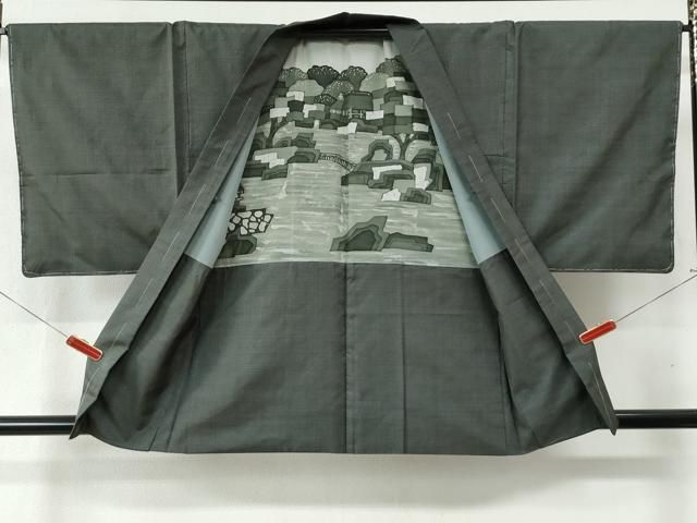 平和屋着物○男性 本場大島紬 アンサンブル 80亀甲 総詰め 正絹 逸品