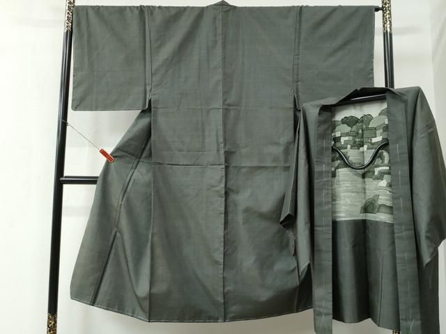 平和屋着物○男性 本場大島紬 アンサンブル 80亀甲 総詰め 正絹 逸品