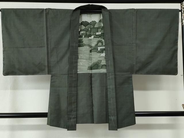 平和屋着物○男性 本場大島紬 アンサンブル 80亀甲 総詰め 正絹 逸品