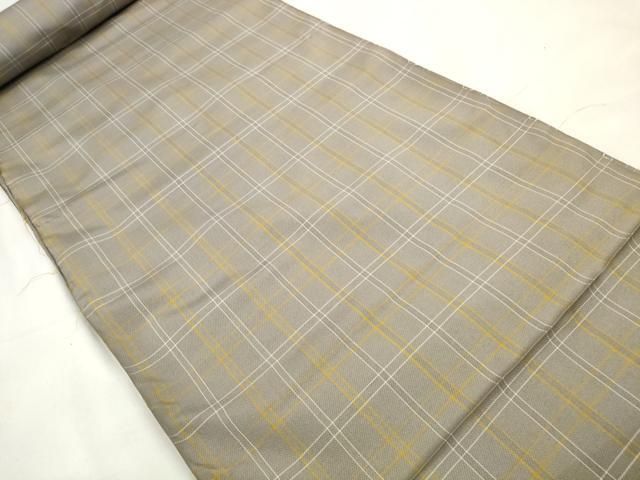 平和屋着物●紅花紬 米沢 反物 着尺 草木 古代 綾八丈 紅花の里 格子 ♥ zzz