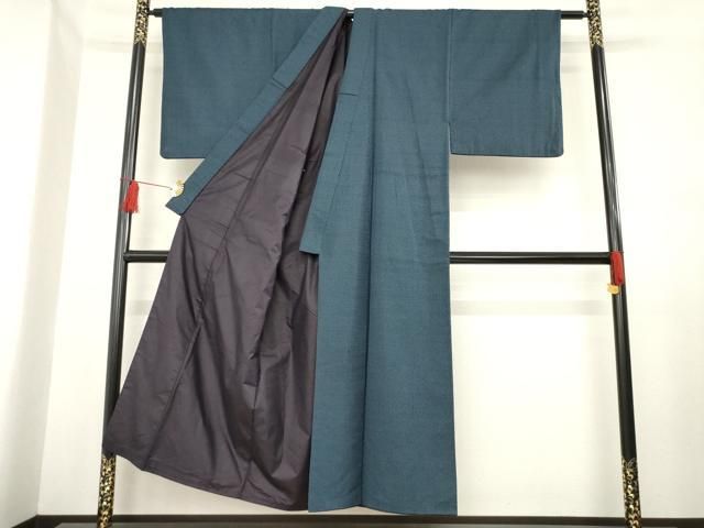 平和屋着物 男性 お召 アンサンブル 亀甲文 正絹 ck