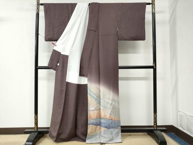 平和屋着物●豪華色留袖 寿光織 霞吉祥文 暈し染め 金銀彩 正絹 yc