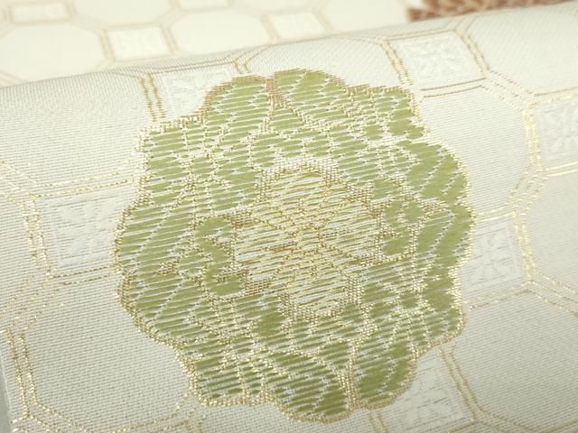 平和屋着物○西陣 にんな織物謹製 九寸名古屋帯 正倉院花文 金糸 証紙