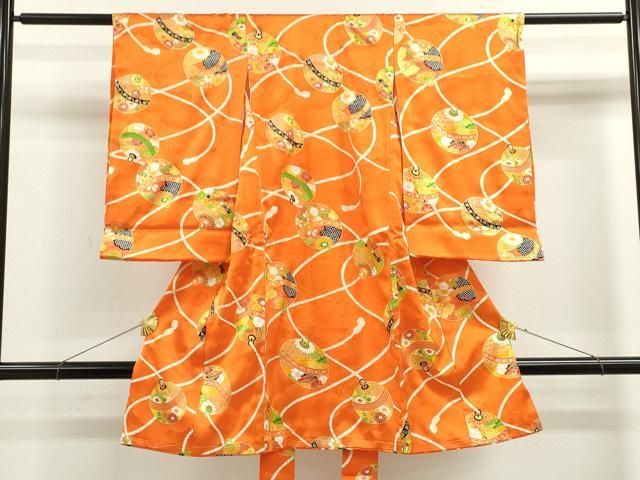 平和屋着物 お宮参り 女の子 祝着 産着 初着 のしめ 鈴吉祥花文 金彩 ze