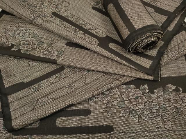 平和屋着物●本場大島紬 反物 着尺 9マルキ 霞花文 上代29万 ♥ zzz