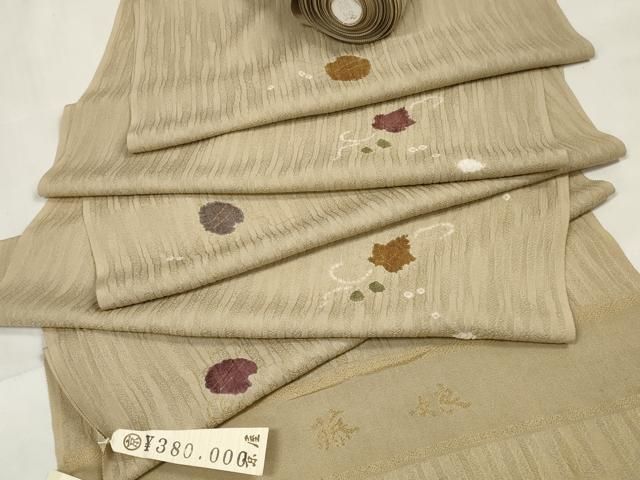 平和屋着物 名門 藤娘きぬたや 絞り 小紋 反物 着尺 舞葉唐草文 上代38万 zzz