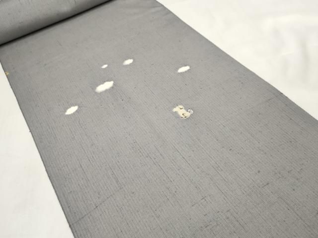 平和屋着物 十日町 名門青柳謹製 赤城紬 付下げ 解き反物 着尺 絞り 雲 羊 犬 zzz