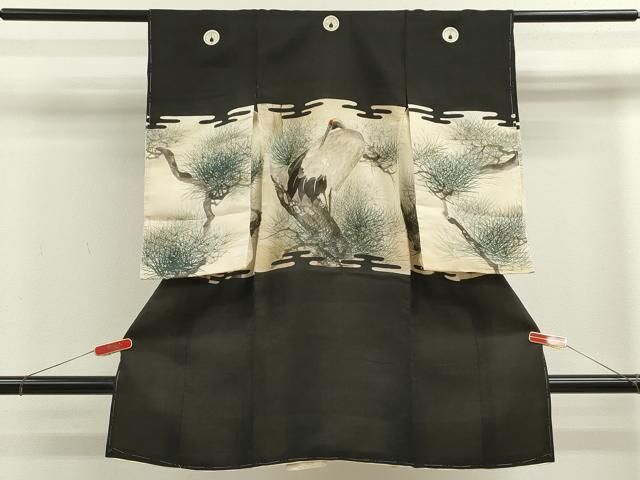 平和屋着物 中国三大刺繍 相良刺繍 お宮参り 男の子 祝着 産着 初着 のしめ 手描き 鶴 枝松文 ze