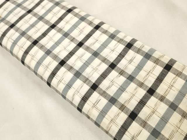 平和屋着物∴夏物 浴衣 反物 着尺 浜風 格子 綿 ♥ zzz