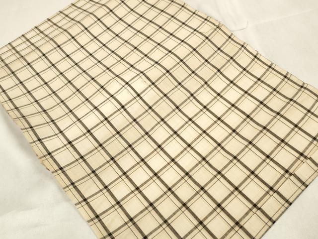 平和屋着物∴夏物 浴衣 反物 着尺 格子 綿麻 ♥ zzz