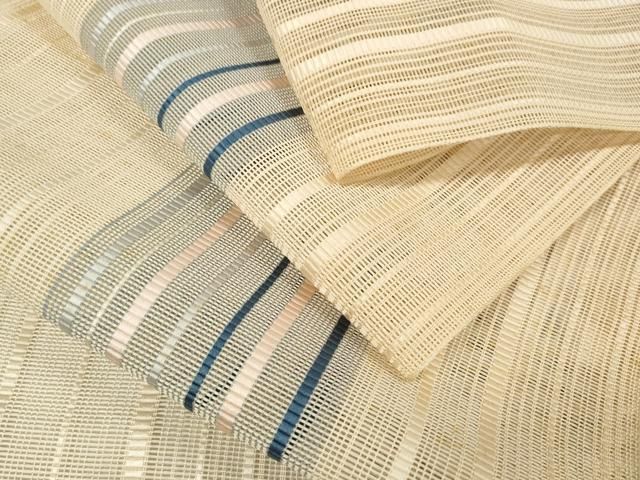  平和屋着物＊夏物 本場筑前博多織 名古屋帯 帯反物 紗 縞 証紙付き ♥ zzz 名古屋帯 帯