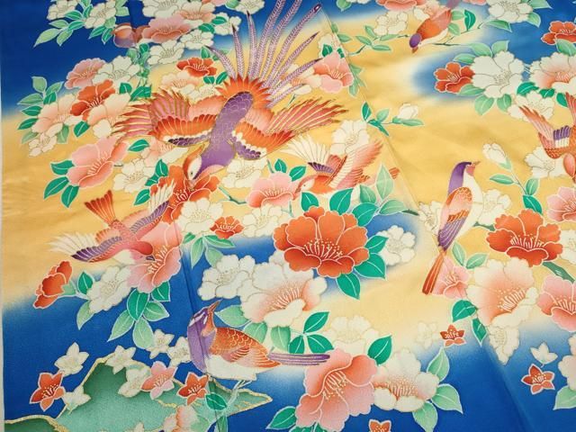 駒刺繍 鳳凰花鳥文