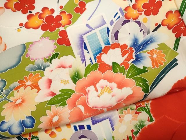 絞り 冊子御所車草花文