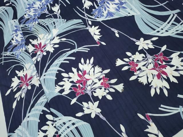 平和屋着物∴夏物 松田聖子 SEIKOMATSUDA 浴衣 草花尽くし 金彩 綿