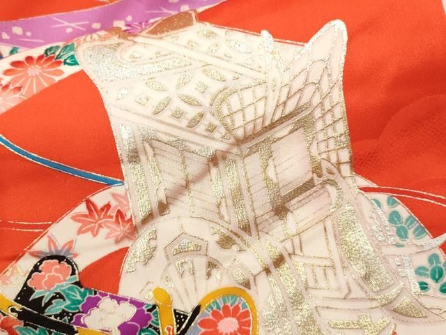 駒刺繍 雲取り御所車文