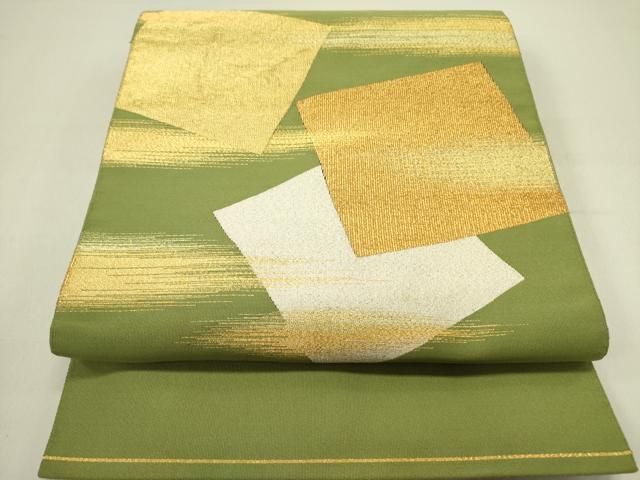 平和屋着物●爪掻き本綴れ 八寸名古屋帯 色紙重ね 金銀糸 正絹 op