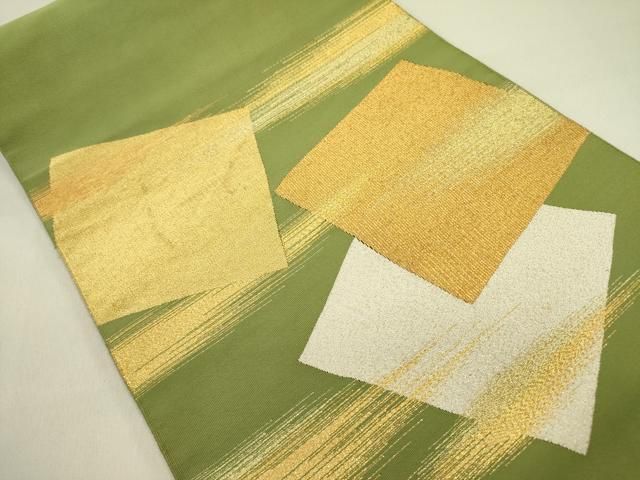 平和屋着物 爪掻き本綴れ 八寸名古屋帯 色紙重ね 金銀糸 正絹 op