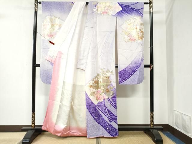 扇面御所車牡丹花文