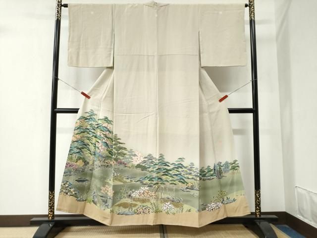 平和屋着物 京加賀友禅 松本健一 色留袖 水辺松竹梅風景文 暈し染め 正絹 yc