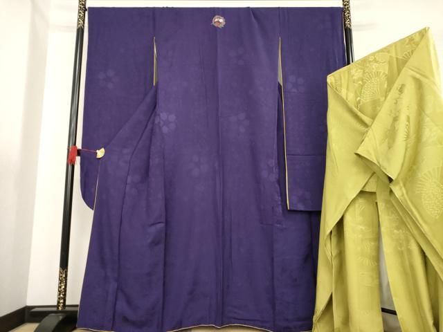 平和屋着物●豪華振袖 長襦袢 袷 セット 舞花地紋 濃鼠色 やまと誂製 正絹 ck