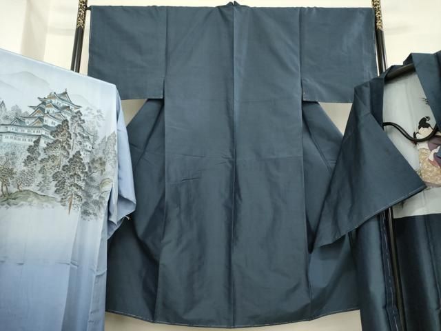 平和屋着物 男性 本場大島紬 アンサンブル 長襦袢 袷 セット 亀甲絣 正絹 ck