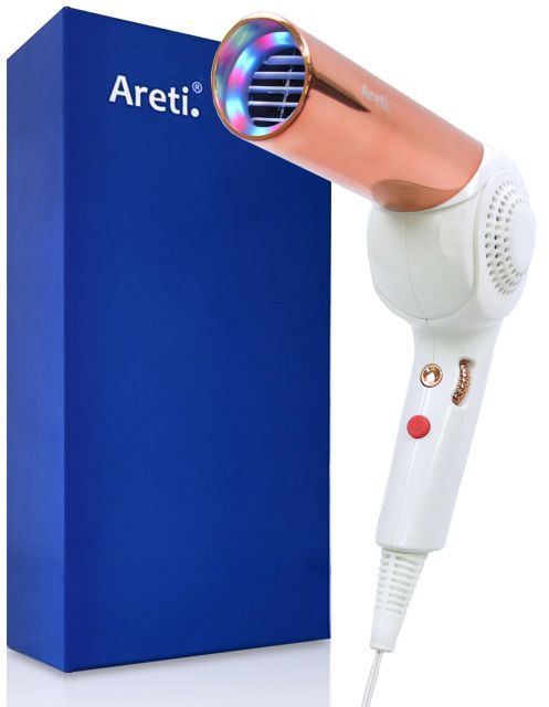 Areti アレティ ドライヤー ヘアドライヤー マイナスイオン 大風量 速乾 折りたたみ LED 光 ケア モイスト d 1621 PK Kozou
