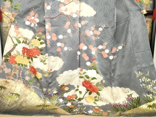 平和屋着物 豪華振袖 雲重ね花文 上代61万 仮絵羽 ck 振袖 着物