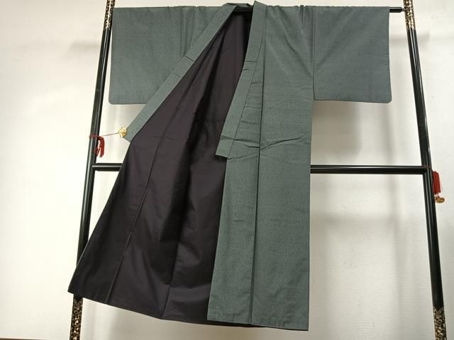 平和屋着物 男性 お召 アンサンブル 霞文 正絹 fy