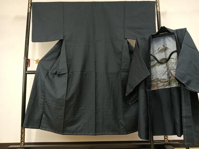 平和屋着物 男性 紬 アンサンブル 亀甲絣 正絹 fy