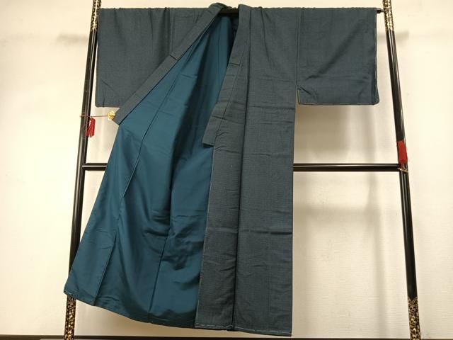 平和屋着物 男性 お召 アンサンブル 亀甲絣 反端付き 正絹 fy