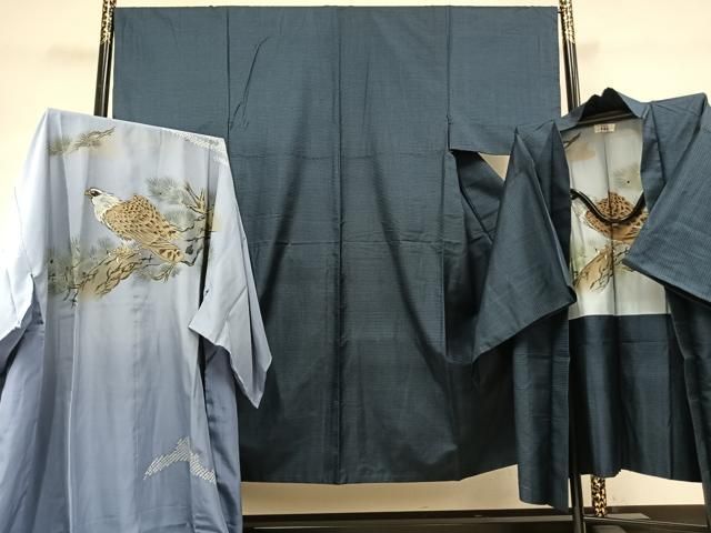 平和屋着物 男性 本場大島紬 アンサンブル 長襦袢 袷 セット 100亀甲 総詰め やまと誂製 正絹 fy