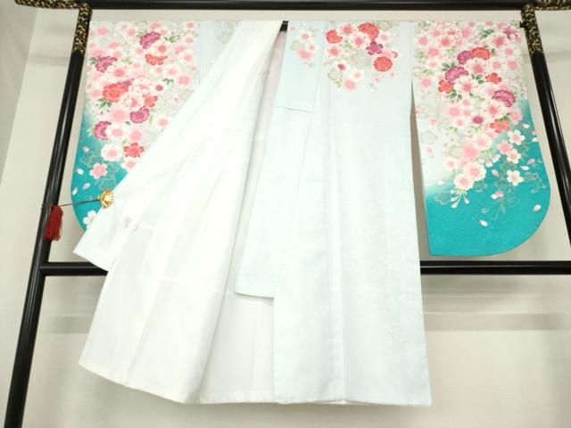 平和屋着物●小振袖 二尺袖 舞花文 暈し染め 金彩 洗える着物 ck