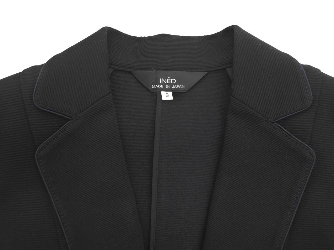 INED イネド セットアップ ジャケット スカート スーツ size上9 下7/黒