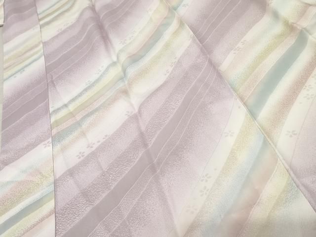  平和屋着物●長襦袢 無双仕立て 花斜縞 暈し染め やまと誂製 正絹 cs 長襦袢 長襦袢 半襦袢