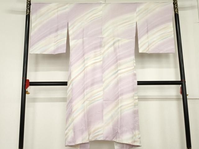 平和屋着物●長襦袢 無双仕立て 花斜縞 暈し染め やまと誂製 正絹 cs