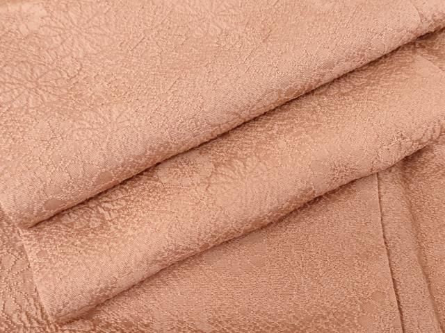 平和屋着物●上質な色無地 花尽くし地紋 薄紅色 正絹 cs