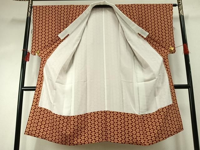 平和屋着物●長襦袢 袷 花尽くし 反端付き 正絹 fy