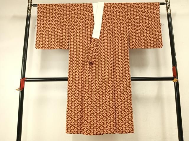 平和屋着物●長襦袢 袷 花尽くし 反端付き 正絹 fy