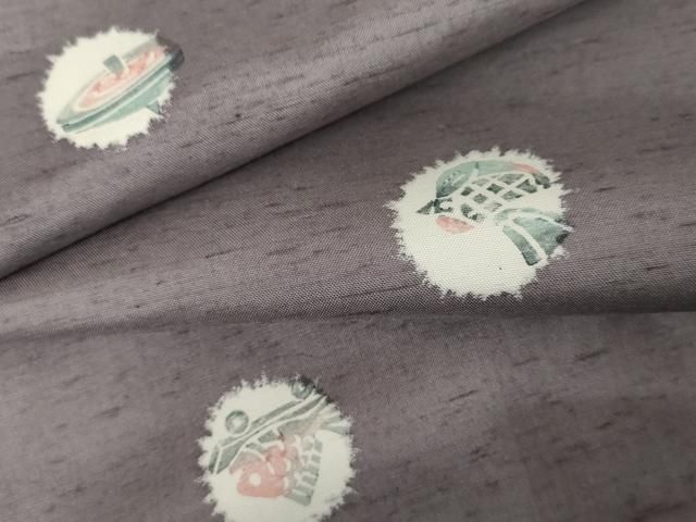 平和屋着物○上質な紬 木版染 玩具丸文 ロング丈 正絹 逸品 AABE2823cs