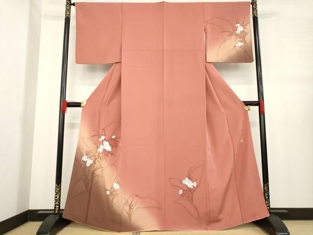 平和屋着物○京の匠日展作家 丹下雄介 訪問着 草花文 暈し染め やまと