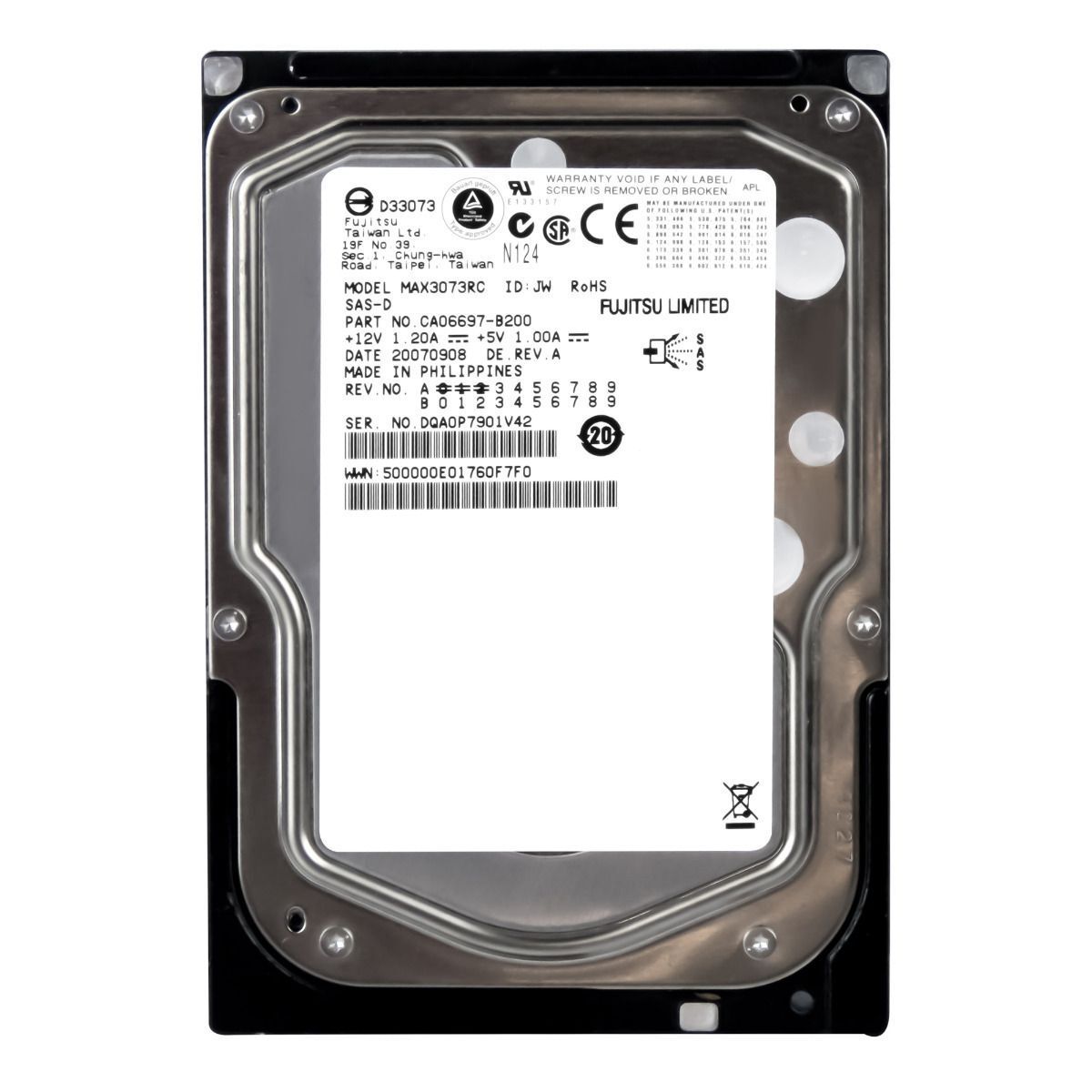 3年保証】Hard Drive Fujitsu MAX3073RC 73GB 15000RPM SAS 8MB Cache