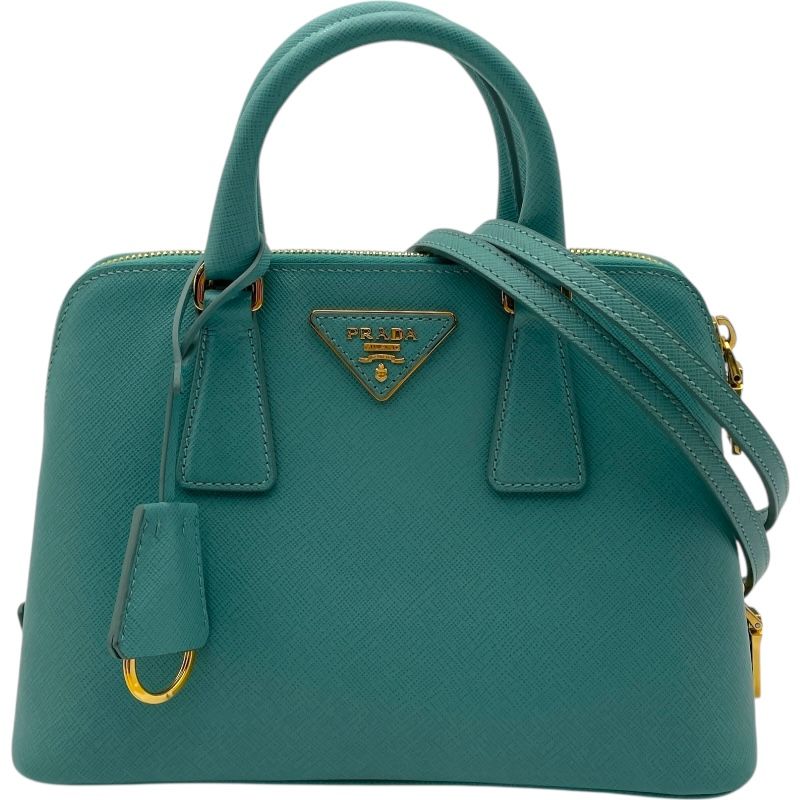 プラダ PRADA サフィアーノ 2WAY ハンドバッグ BL0838 ライトブルー GD