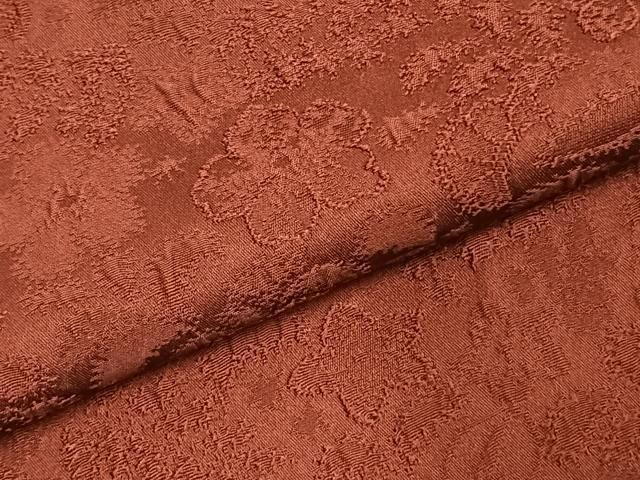  平和屋着物 上質な色無地 草花地紋 小豆色 さが美扱い 正絹 fy 色無地 着物